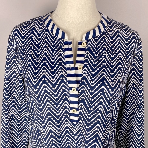 J McLaughlin Chevron Tunic navy and white size medium - Picture 3 of 11